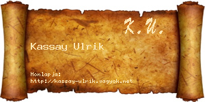 Kassay Ulrik névjegykártya